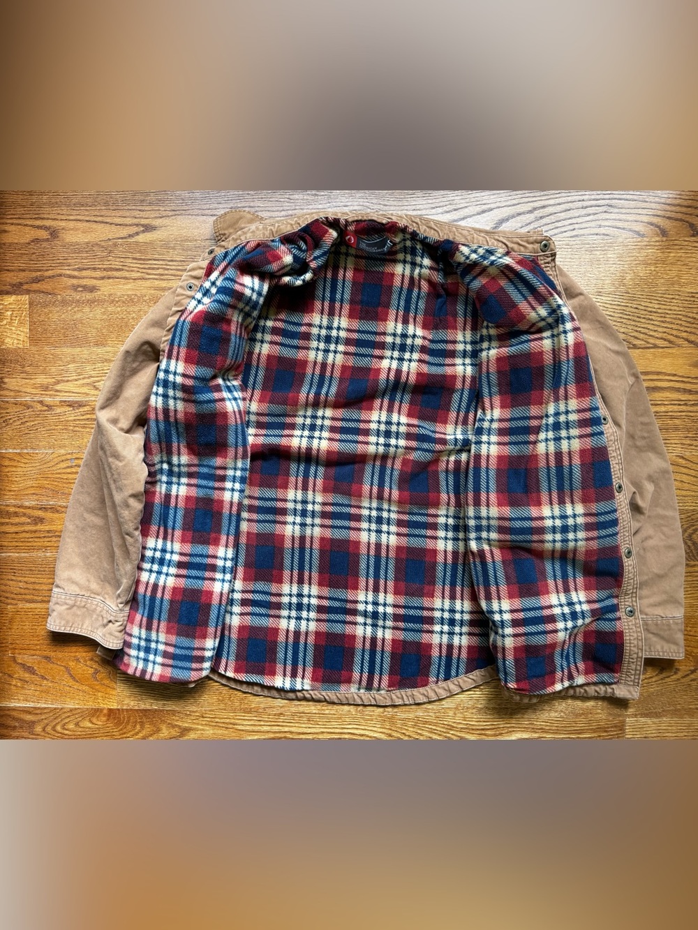 American Outdoorsman Mens XXL Brown Canvas Fleece Lined Shirt Jacket Workwear